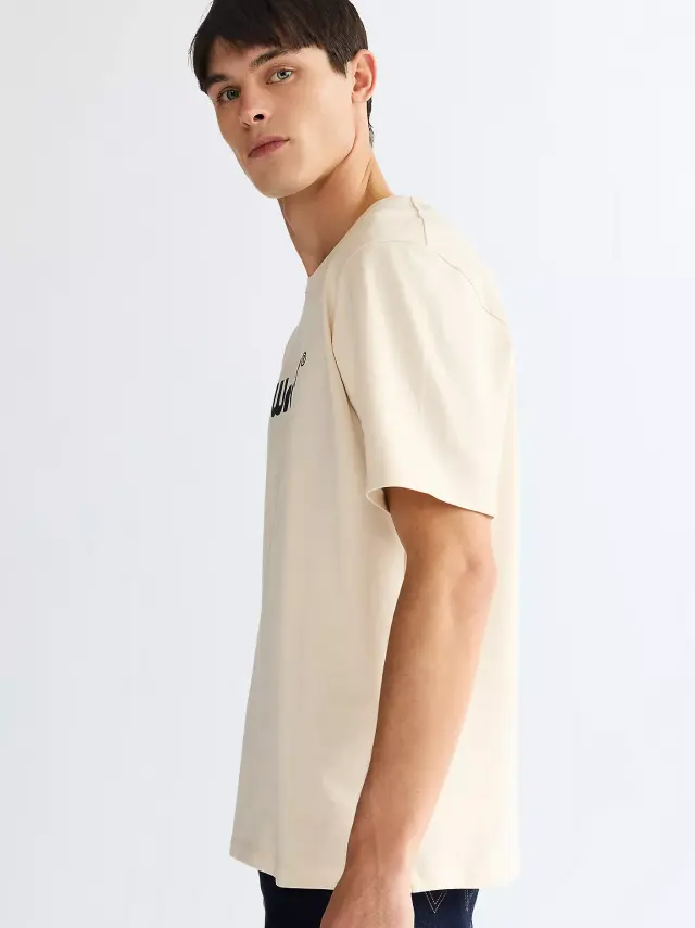 Wrangler Ανδρικό LOGO T-Shirt 112350523 – Cream - XXL 3