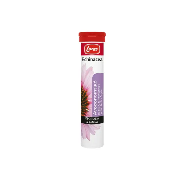 Lanes Echinacea, Vitamin C & Zinc, Συμπλήρωμα Διατροφής με Εχινάκεια, Βιταμίνη C & Ψευδάργυρο με γεύση Μέλι-Λεμόνι, 20 αναβράζοντα δισκία
