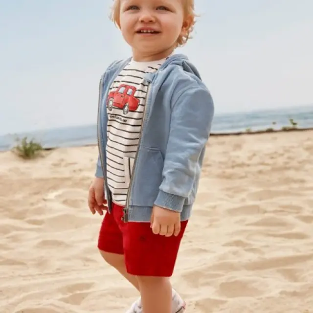 Baby 6 μηνών έως 4 ετών Βερμούδα καπαρτινέ κόκκινο - 12M 2