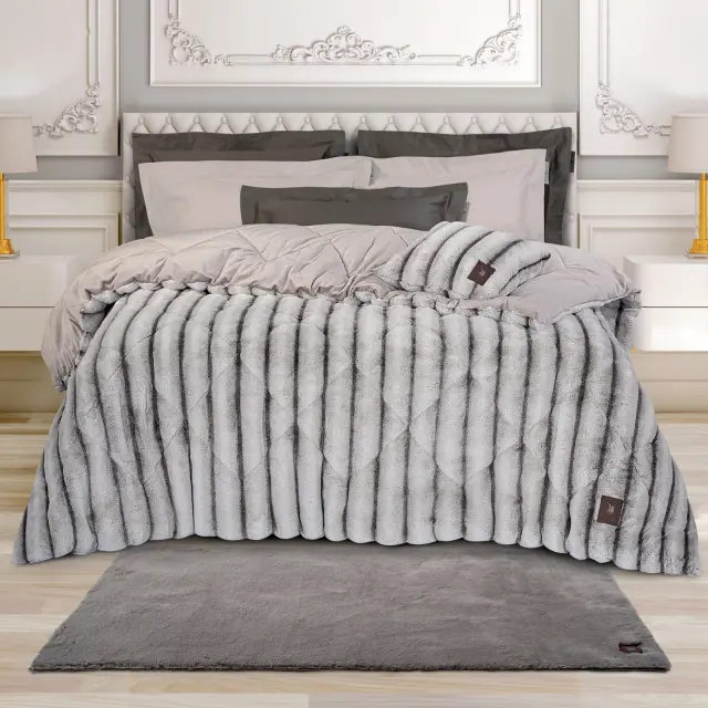 Χαλί Διάδρομος 75x200 Faux Fur Essential Greenwich Polo Club 3109 Taupe 100% Πολυέστερ