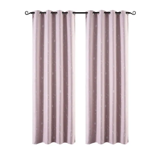 Κουρτίνα Με 8 Κρίκους 140x260 Φωσφοριζέ Beauty Home 6140 Ροζ 100% Πολυέστερ 3