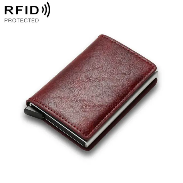 RFID Blocking Carbon Fiber Πορτοφόλι για Κάρτες- Red OEM