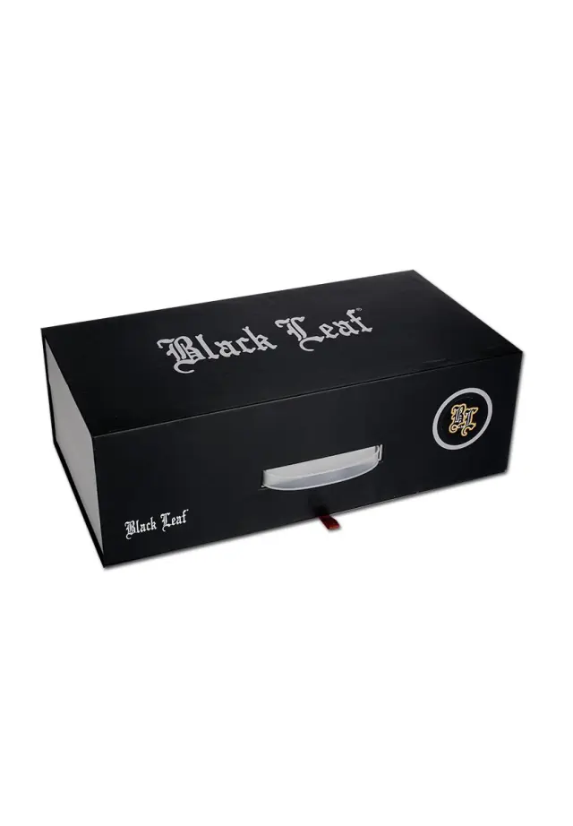 Γυάλινο Bong IN BOX Black Leaf | Perco Ice+Precooler (Herbs/Oil) 37cm 3