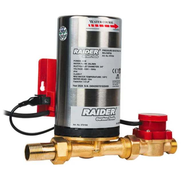 RAIDER Πιεστικό 90W 3/4" 20L/min 10m INOX 1,2m RD-CWP84 2
