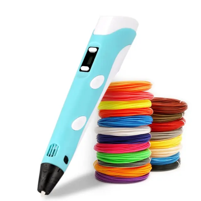 3D Pen Στυλό Για Τρισδιάστατη Σχεδίαση Γαλάζιο με Επιπλέον 10 Νήματα