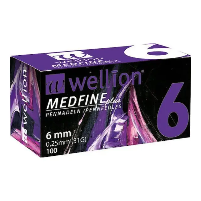 Wellion Βελόνες Πένας Ινσουλίνης Medfine plus 6mm (31G) - 100τεμ