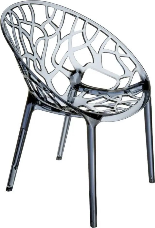 Πολυθρόνα Στοιβαζόμενη CRYSTAL Μαύρο Ακρυλικό 59x60x80cm 2