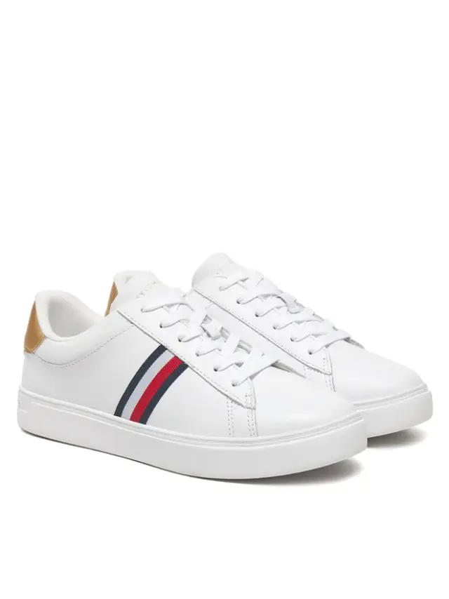 Tommy Hilfiger - Γυναικεία Sneakers Essential Leather Court Trainers FW0FW08321-YBS Λευκό 2