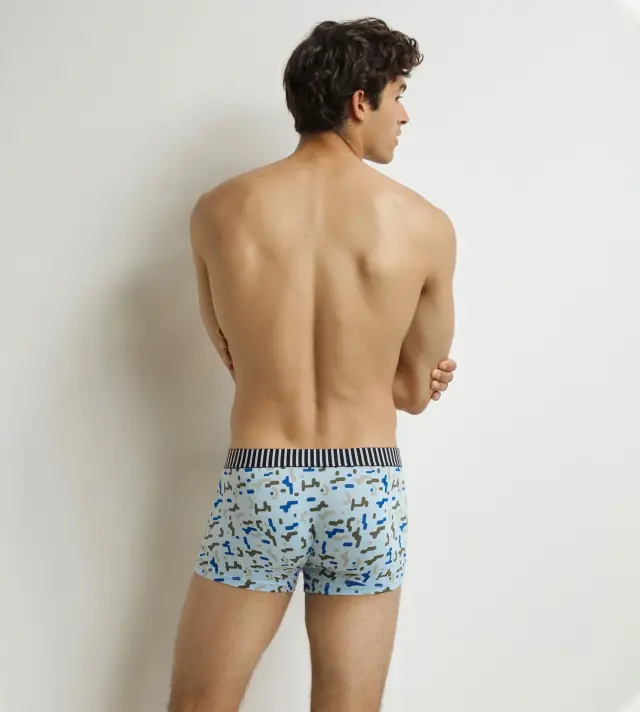 Dim Vibes Ανδρικά Μποξεράκια Style Cotton Stretch Συνδυασμός Χακί Σιέλ 3τμχ - L 3