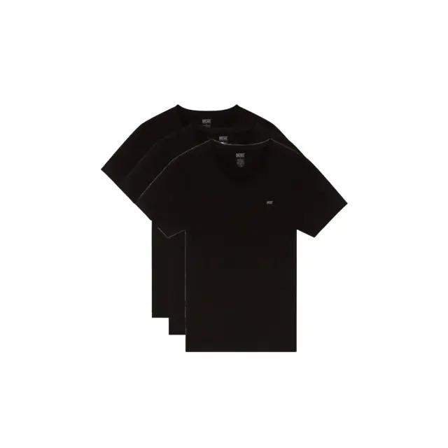 Diesel Ανδρικό Φανελάκι T-Shirt V Michael Logo - Τριπλό Πακέτο, Χρώμα Μαύρο
