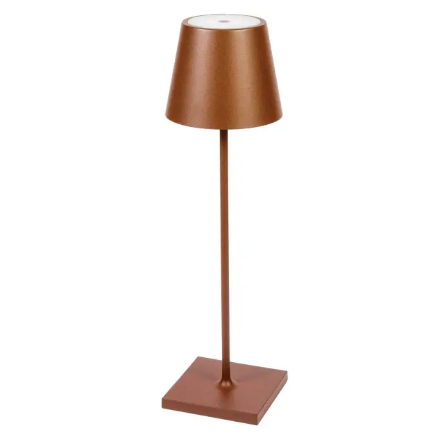 Nog-mos Φορητό επιτραπέζιο LED φωτιστικό ø11cm 2.2W 3000K IP54 καφέ σκουριάς Μαύρο