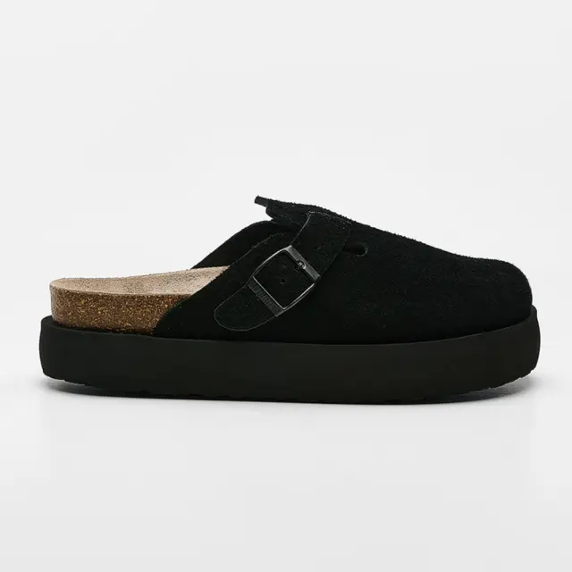 Genuins Σαμπώ Γυναικείο δέρμα Nubuck Μαύρο GEN/RIVA PLATFORM G106553 BLACK