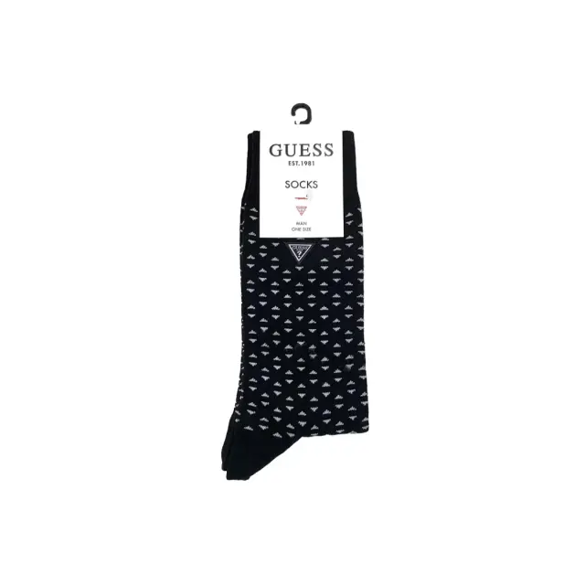 Guess Ανδρική Κάλτσα Logo Guess, Χρώμα Black And Grey Trian - ONESIZE