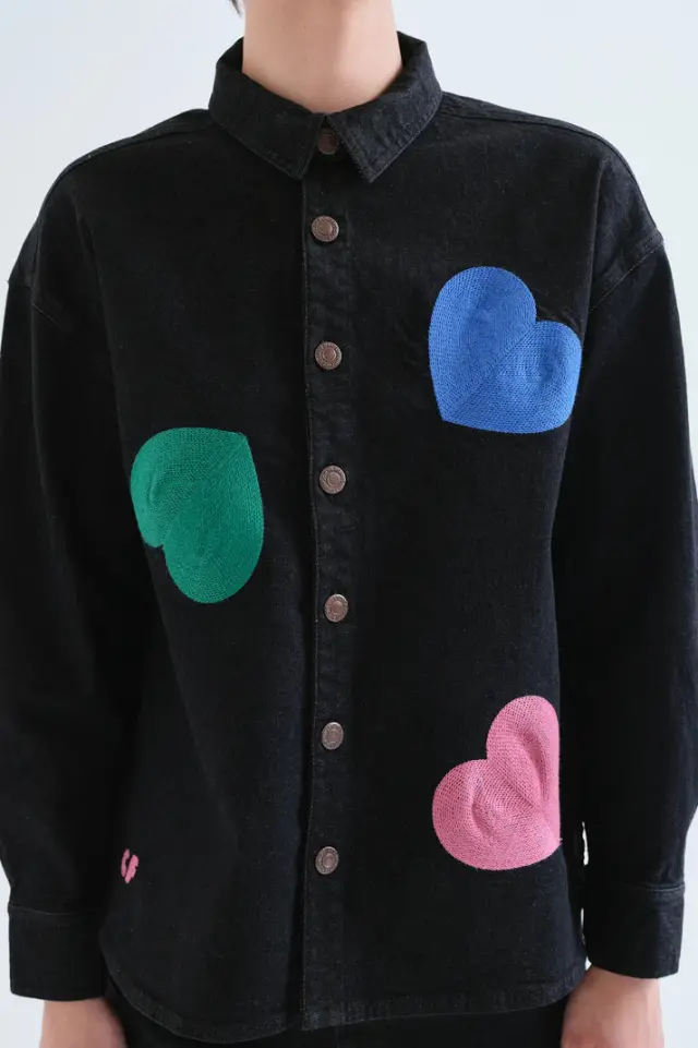 COMPANIA FANTASTICA DENIM SHIRT (63C/47001 BLACK) - XL 3