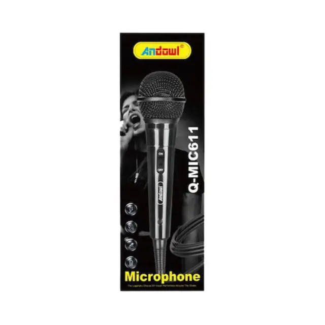 Andowl Q-MIC611 Ενσύρματο Μικρόφωνο σε Μαύρο Χρώμα