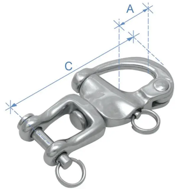 Μουσκέτο/Snap Shackle, με Στριφτάρι & Κλειδί με Πείρο, AISI 316, Χυτό - No. 1