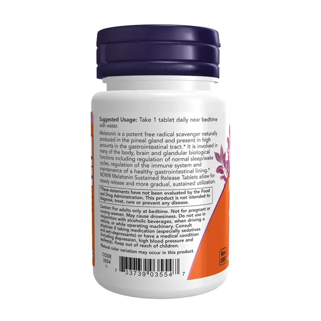 Now Foods Melatonin 5 mg Sustained Release 3