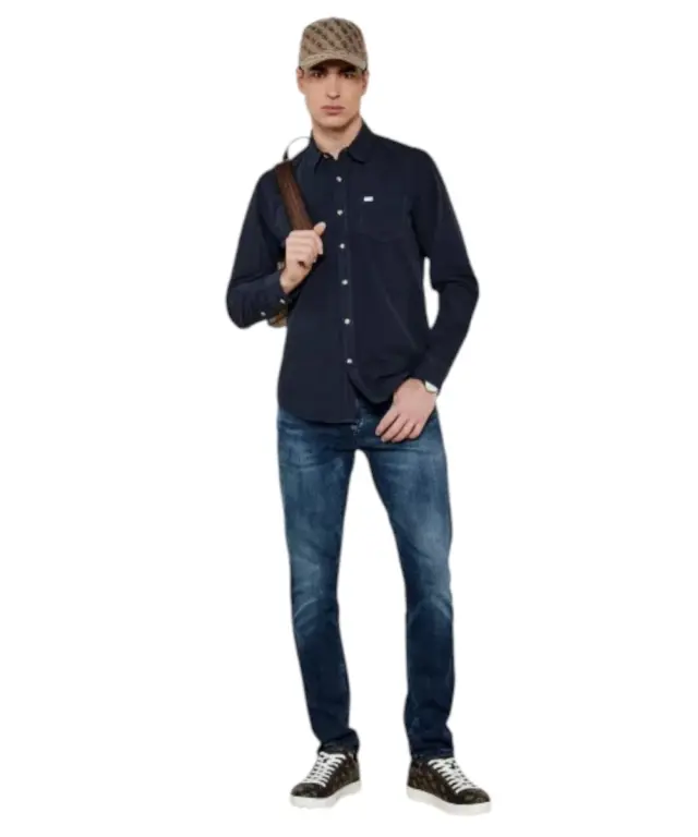 Guess Jeans - Ανδρικό Πουκάμισο M4YH35WGCF1-A71W Μπλε Ναυτικό - XL 3