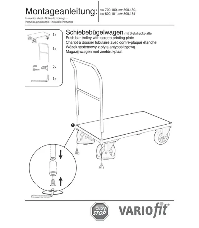 Variofit sw-800.181 Πλατφόρμα Μεταφοράς Αντιολισθητική Επιφάνεια για Φορτίο Βάρους ως 1000kg 3