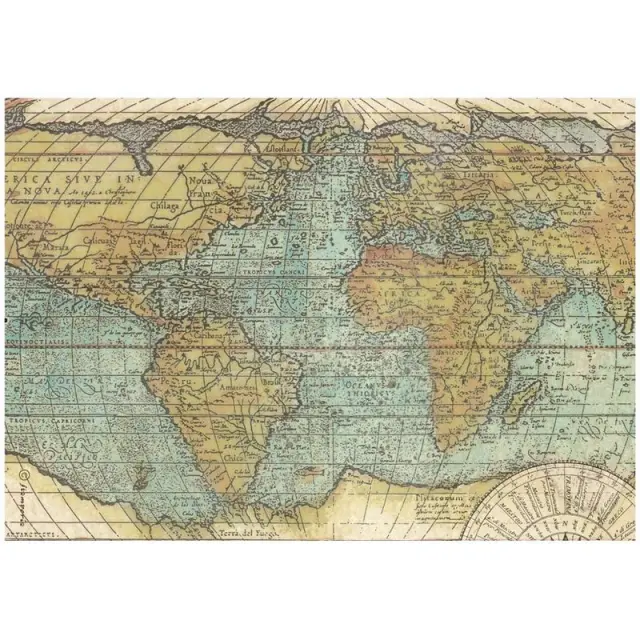 Ριζόχαρτο ντεκουπάζ Stamperia 21x29cm A4, Around the world, Map