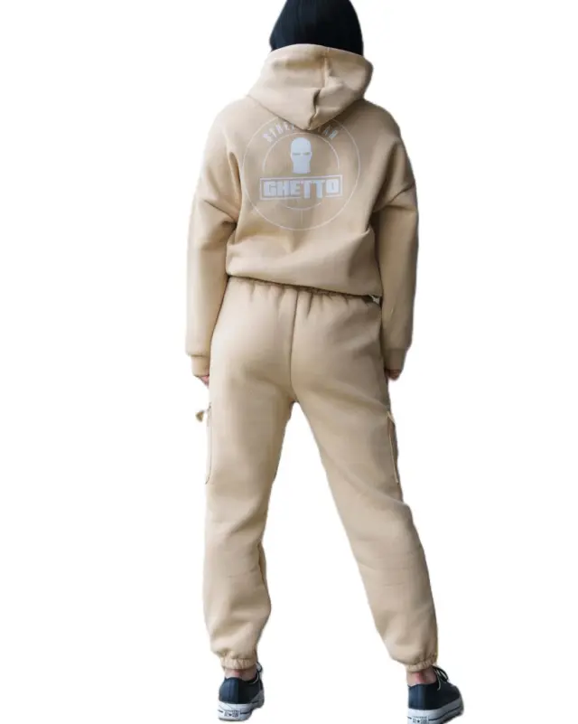 GHETTO Cotton Hoodie + Pants Set with Big Pockets | Streetwear Edition One Size 2