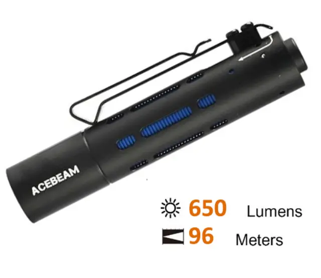 Φακός ACEBEAM RIDER RX 7075-ALU 650lm + Μπαταρία