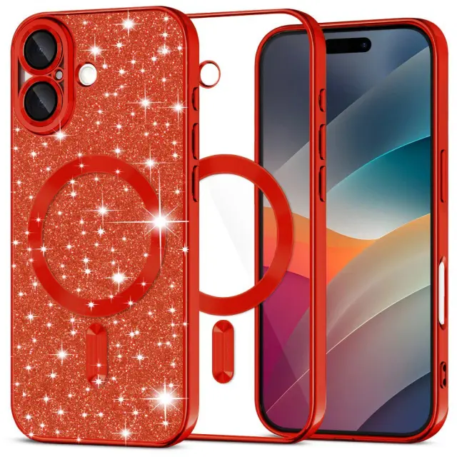 Techsuit® Luxury Glitter MagSafe Θήκη για iPhone 17- Red
