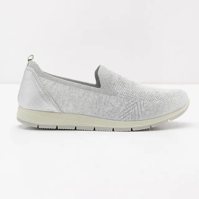 Imac Μοκασίνια-Loafers Γυναικείο ύφασμα flyknit Γκρί IMA/707210 BIANCO