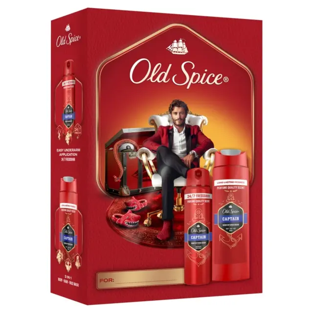 Old Spice Xmas Promo Gentleman Captain Αποσμητικό Σπρέι, 150ml & Αφρόλουτρο & Σαμπουάν, 250ml, 1σετ 2
