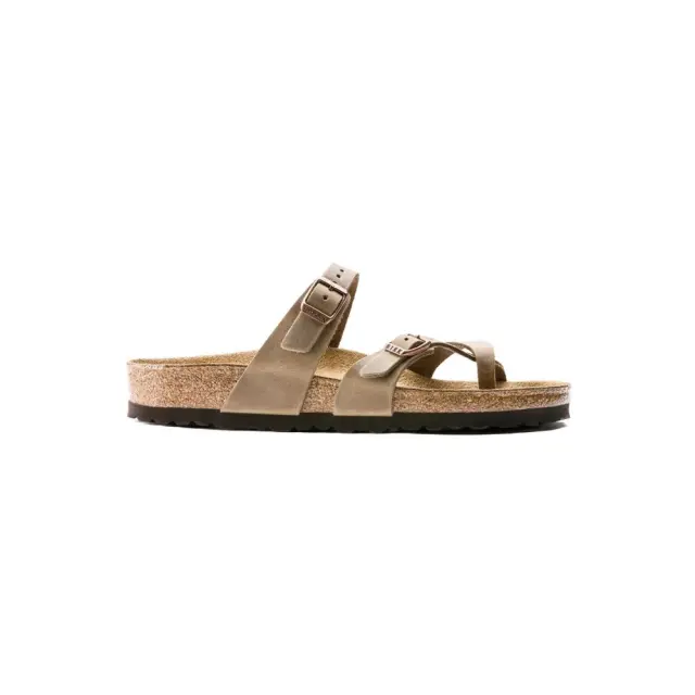 Birkenstock Σαγιονάρες Unisex δέρμα Oiled Μπεζ BIR/MAYARI 1011433 TABACCO
