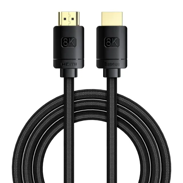 Baseus HDMI 2.1 Ultra High Speed 48Gbps 4K 120Hz HDR VRR Braided Cable HDMI male - HDMI male 2m Μαύρο CAKGQ-K01