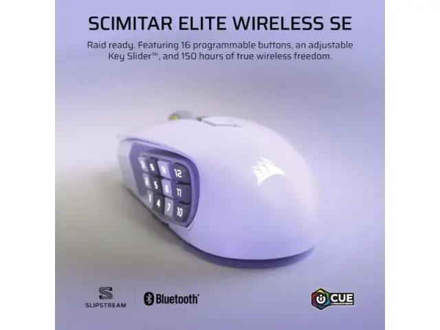 Corsair Mouse Scimitar Elite Wireless SE (RGB, White) (CH-9314011-WW) 3