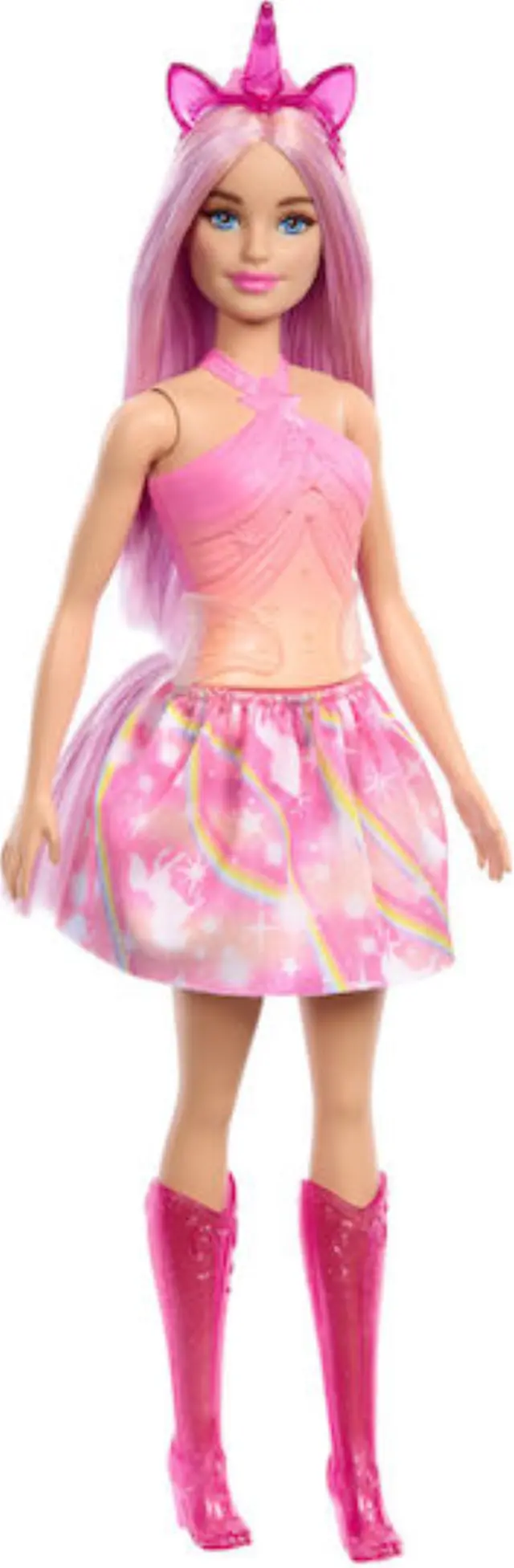 Barbie Princess Unicorn Κούκλα με Πορτοκαλί-Ροζ Φόρεμα Mattel (HRR13) 2