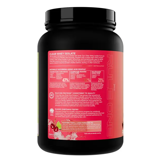 Rule1 Clear Whey Isolate Cherry Limeade, 689 g 3