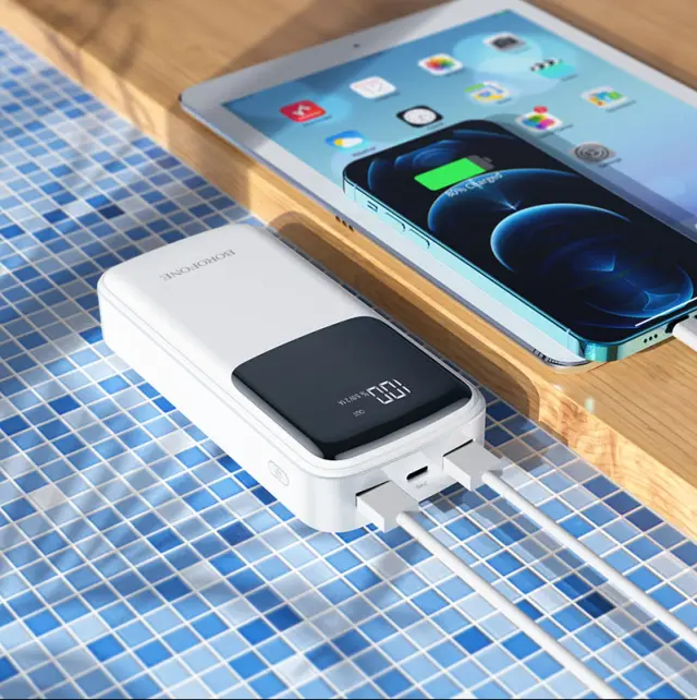 Borofone Power Bank 20000mAh με 2 Θύρες USB-Α Λευκό BJ17A 3
