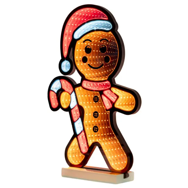 Gingerbread infinity φωτιζόμενο διπλής όψης ξύλινη βάση 41x60cm Iliadis 85857