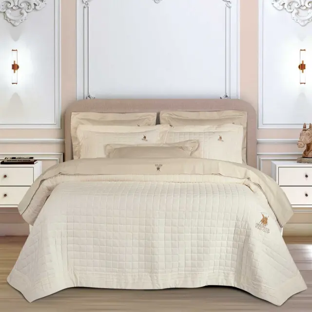 Κουβερλί 240x250 King Size Classic Greenwich Polo Club 2355 Ecru 100% Microfiber