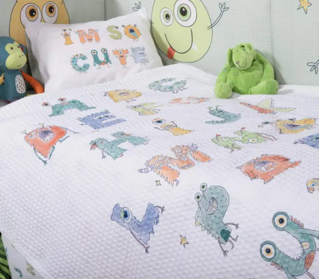 ΒΡΕΦΙΚΗ ΚΟΥΒΕΡΤΑ ΠΙΚΕ AΓΚΑΛΙΑΣ ALPHABET MONSTER 80X110 NEF-NEF HOMEWARE 2