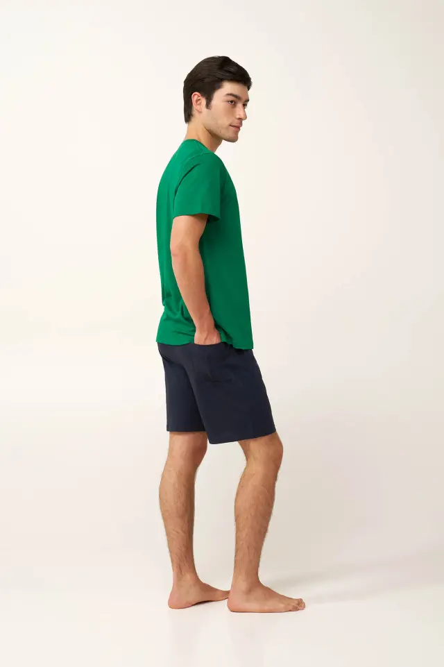 Βαμβακερή Ανδρική Πυτζάμα Μονόχρωμη Vamp 24703 GREEN VERDANT 2