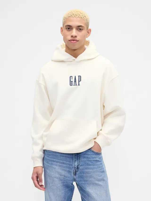 Ανδρικό Φούτερ Vintage Soft Oversized με Gap Mini-Logo ivory frost