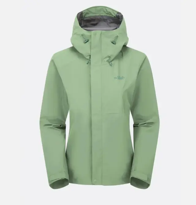 Rab Downpour Jacket Waterproof Γυναικείο Αδιάβροχο Fig Green - Medium