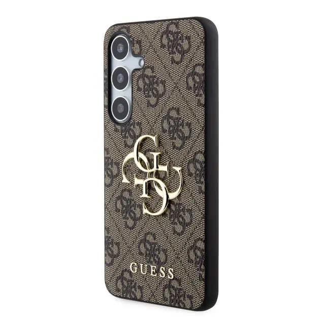 Guess PU 4G Metal Logo Case for Samsung Galaxy S24 Brown 2