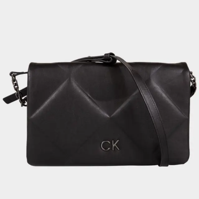 Calvin Klein - Γυναικεία Τσάντα Ώμου Re-Lock Quilt K60K611021-BEH Μαύρο