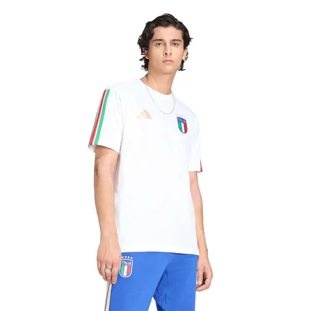 adidas Performance Men's Federazione Italiana Giuoco Calcio DNA Tee Άσπρο KE1217 (adidas Performance)