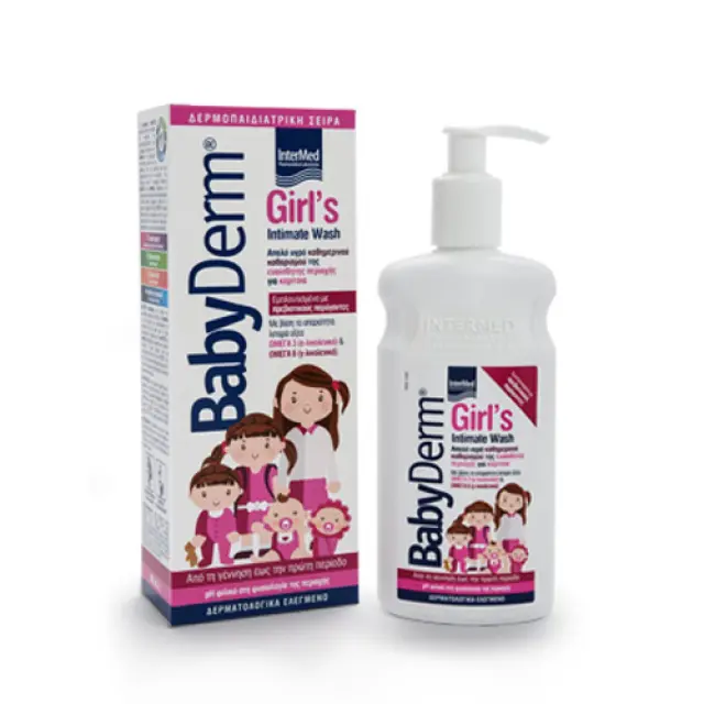 Intermed Babyderm Girl's Intimate Wash Υγρό Καθαρισμού Ευαίσθητης Περιοχής Κοριτσιών 300ml 3