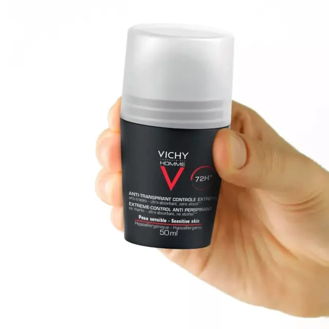 Vichy Promo Anti Transpirant 72h Roll On Ανδρικό Αποσμητικό Έντονης Εφίδρωσης με Άρωμα -50% Έκπτωση στο 2ο προϊόν, 2x50ml 2