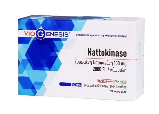 Viogenesis Nattokinase 100mg Συμπλήρωμα Διατροφής για την Καλή Υγεία της Καρδιαγγειακής Λειτουργίας 30 κάψουλες