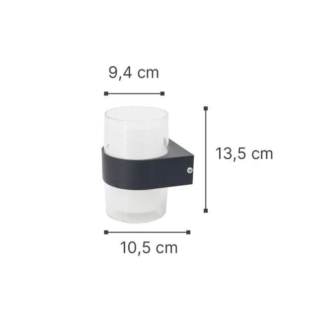 it-Lighting Athabasca LED 8W 3000K Outdoor Wall Lamp Anthracite D:10,5cmx13,5cm (80203241) 2