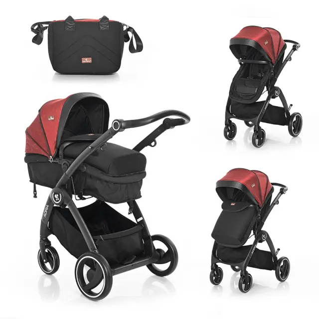 Lorelli Πολυμορφικό καρότσι "Adria" Black & Red R Μαύρο