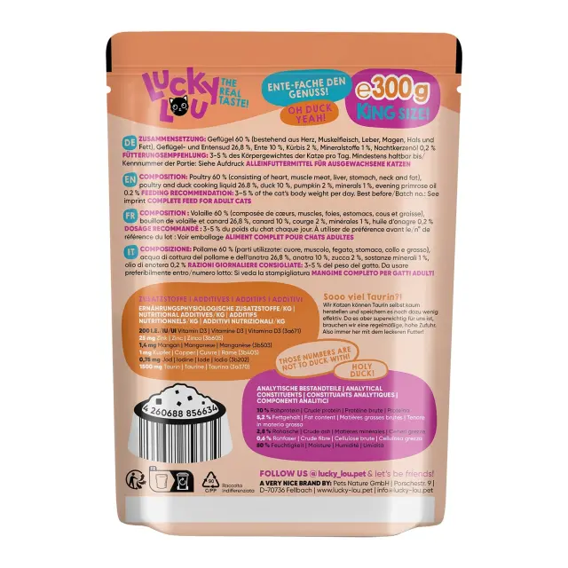 Lucky Lou LifeStage Adult Πουλερικά & Πάπια (με Κολοκύθα)Grain Free – GMO Free – Sugar Free 300gr 3